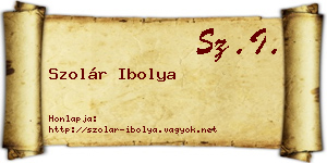 Szolár Ibolya névjegykártya